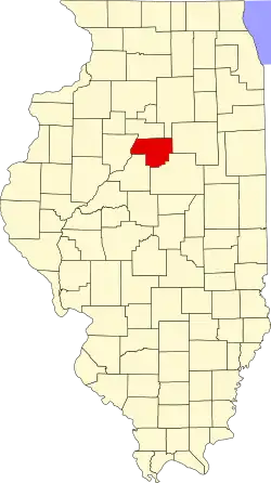 State map highlighting Woodford County