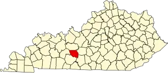 Map of Kentucky highlighting Edmonson County