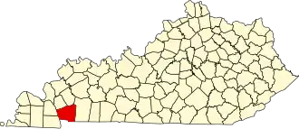 State map highlighting Trigg County