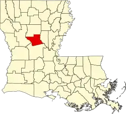 State map highlighting Grant Parish