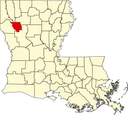 State map highlighting Red River Parish
