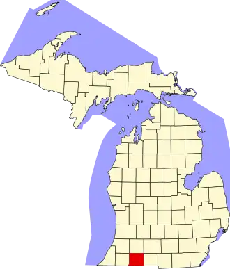 State map highlighting St. Joseph County