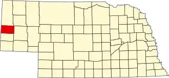 Map of Nebraska highlighting Scotts Bluff County