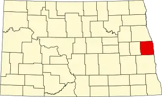 State map highlighting Traill County