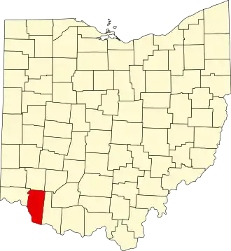Map of Ohio highlighting Clermont County