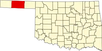 State map highlighting Texas County
