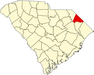 State map highlighting Dillon County
