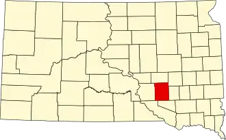 State map highlighting Aurora County