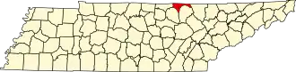 State map highlighting Pickett County