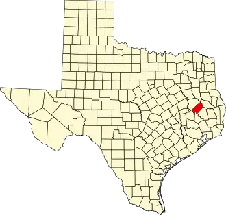 State map highlighting Trinity County