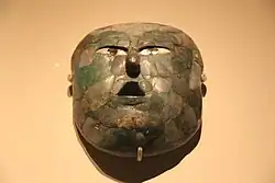Jade mask found on the burial chamber 2 of the Temple of the Cormorants