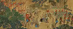 Example of trigram symbols used on cavalry and infantry banners, from the Ming dynasty painting Wokou tujuan (倭寇圖卷).