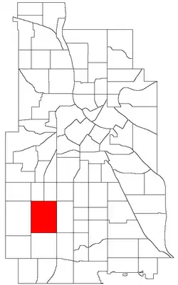 Location of East Harriet within the U.S. city of Minneapolis