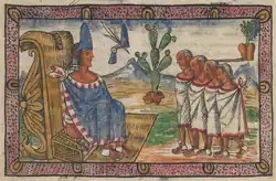 Portrait of Emperor Moctezuma II in the Durán Codex