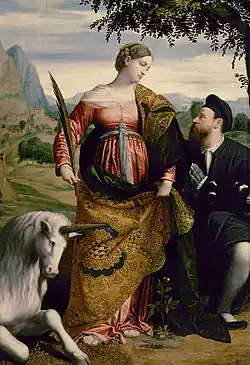 Saint Justina with the Unicorn, circa 1530, by Moretto da Brescia