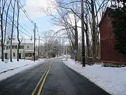 The center of the community from southbound Carter Road