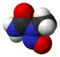 Spacefill model of N-nitroso-N-methylurea
