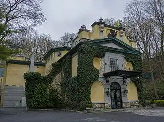 The decorative main facade of the Gallery of Art