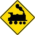Uncontrolled railway crossing ahead