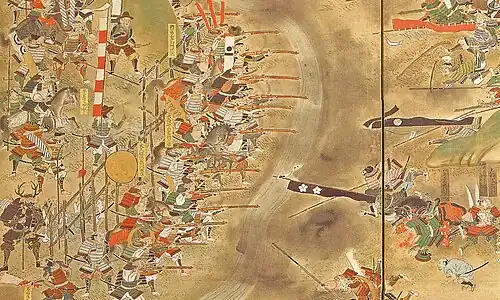 Battle of Nagashino featuring riflemen. (18th century)