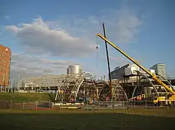 Construction of the platform on the Hemboog chord, December 2008