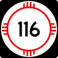 State Road 116 marker