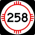 State Road 258 marker