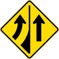 Lane gain on left
