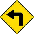 90 degree curve, to left