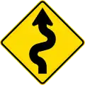 Series of curves ahead, first to left