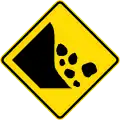 Falling rocks or debris on left
