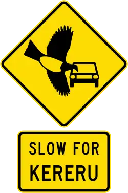Watch for animals (kererū)