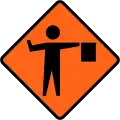 Flagman ahead