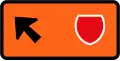 Detour - follow state highway shield (veer left)