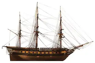 Model of Égyptienne (1812), part of the Trianon model collection