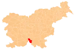 Location of the Municipality of Loški Potok in Slovenia