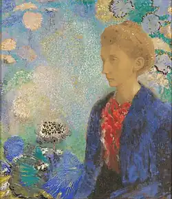 Odilon Redon, Baronne de Domecy, c. 1900, pastel and graphite on light brown laid paper, J. Paul Getty Museum