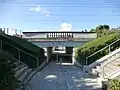 The station is accessed using a tunnel