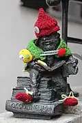 Wrocław dwarfs are bundled up during the winter.