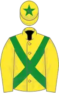 Yellow, Green crossed belts, Yellow cap, Green star