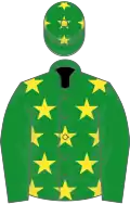 Dark Green, Yellow stars, Dark Green sleeves