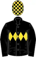 Black, yellow triple diamond, checked cap