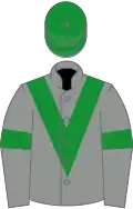 Grey, green chevron, armlets and cap