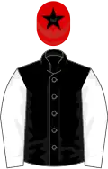 BLACK, white slvs, red cap, black star