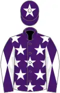Purple, white stars, diabolo on sleeves and star on cap