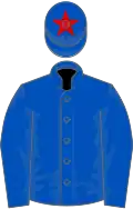 Royal blue, royal blue cap, red star