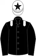 Black, white epaulettes, white cap, black star