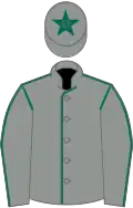 Grey, dark green seams, dark green star on cap