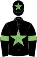 Black, light green star, light green armlet, light green star on cap