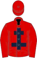 Red, dark blue cross of Lorraine